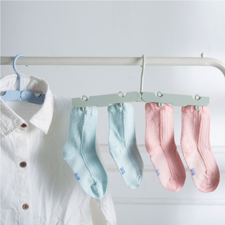 Foldable Clothes Hanger Drying Rack with 4 Hidden Clips for Home / Travel, Random Color Delivery