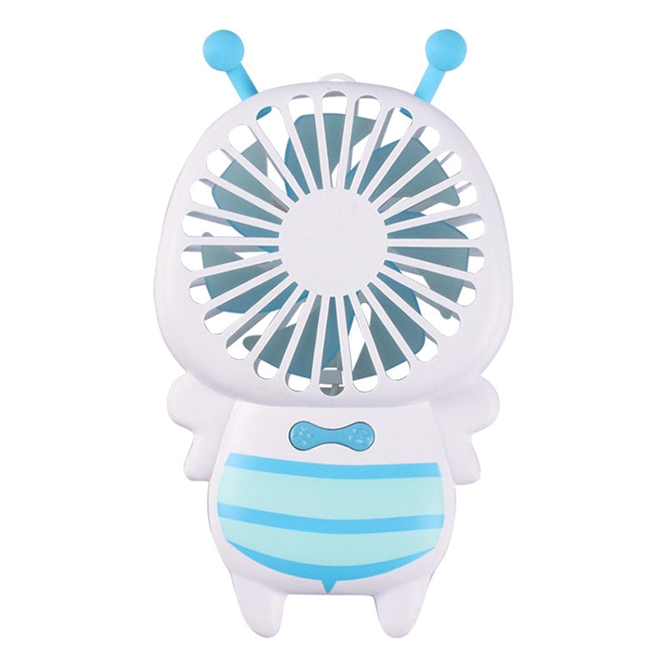 Portable Bee Shaped USB Rechargeable Mute Mini Cooling Handheld Fan with Light (Blue)