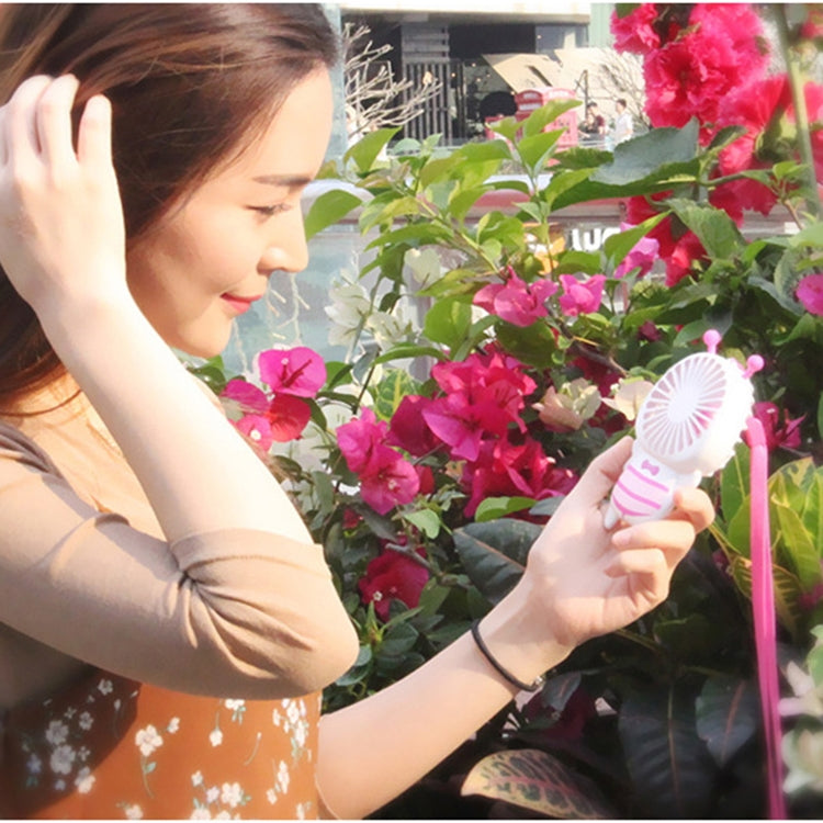 Portable Bee Shaped USB Rechargeable Mute Mini Cooling Handheld Fan with Light (Blue)