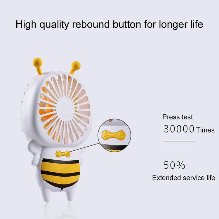 Portable Bee Shaped USB Rechargeable Mute Mini Cooling Handheld Fan with Light (Blue)
