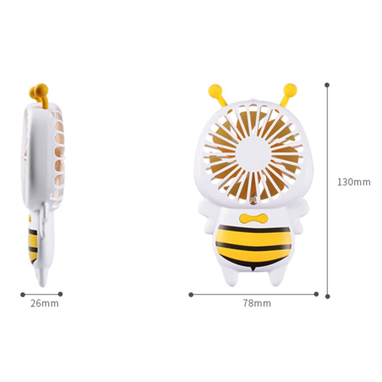 Portable Bee Shaped USB Rechargeable Mute Mini Cooling Handheld Fan with Light (Blue)