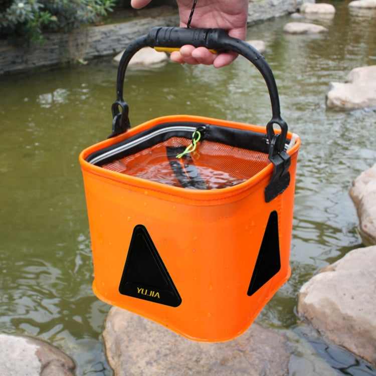 Multi-function Thickening Live Fish Bucket Foldable Waterproof Fishing Storage Bucket with Rope, Size: 20*20 cm, Random Color Delivery