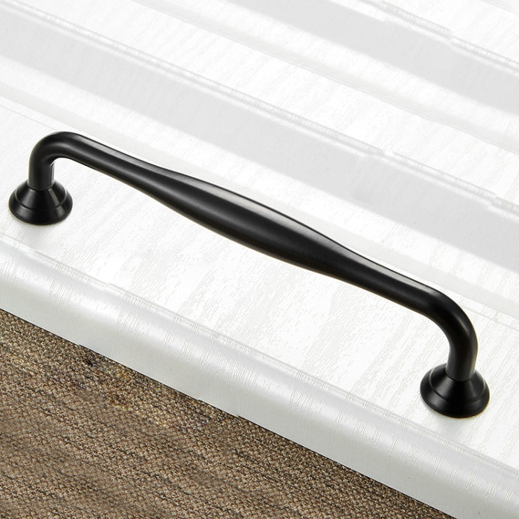 5 PCS 6291A-128 Simple Cabinet Door Handle Drawer Wardrobe Zinc Alloy Handle (Black)