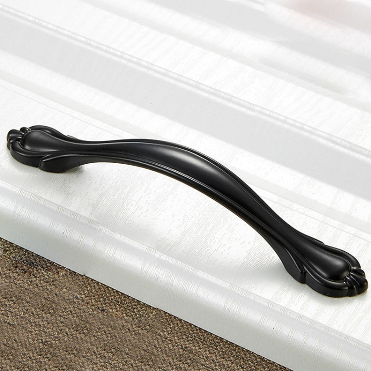 5 PCS 6588-96 Simple Cabinet Door Handle Drawer Wardrobe Zinc Alloy Handle (Black)