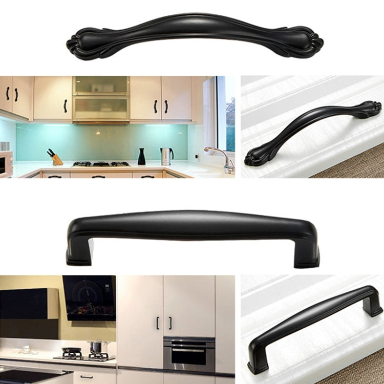 5 PCS 6588-96 Simple Cabinet Door Handle Drawer Wardrobe Zinc Alloy Handle (Black)