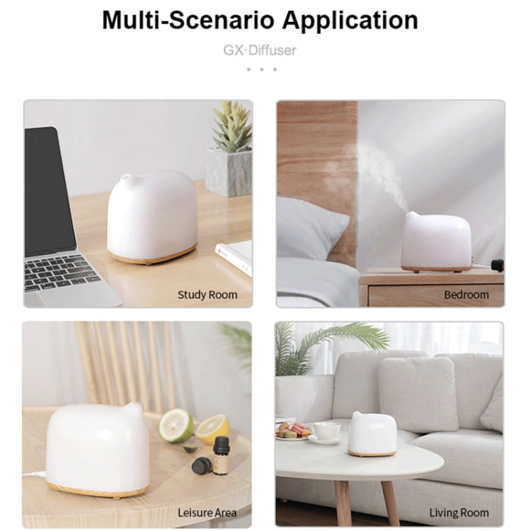 GX-02K Intelligent WIFI Wood-grain Air Humidifier Aromatherapy Essential Oil Diffuser Automatic Alcohol Sprayer, Light Wood Grain,
