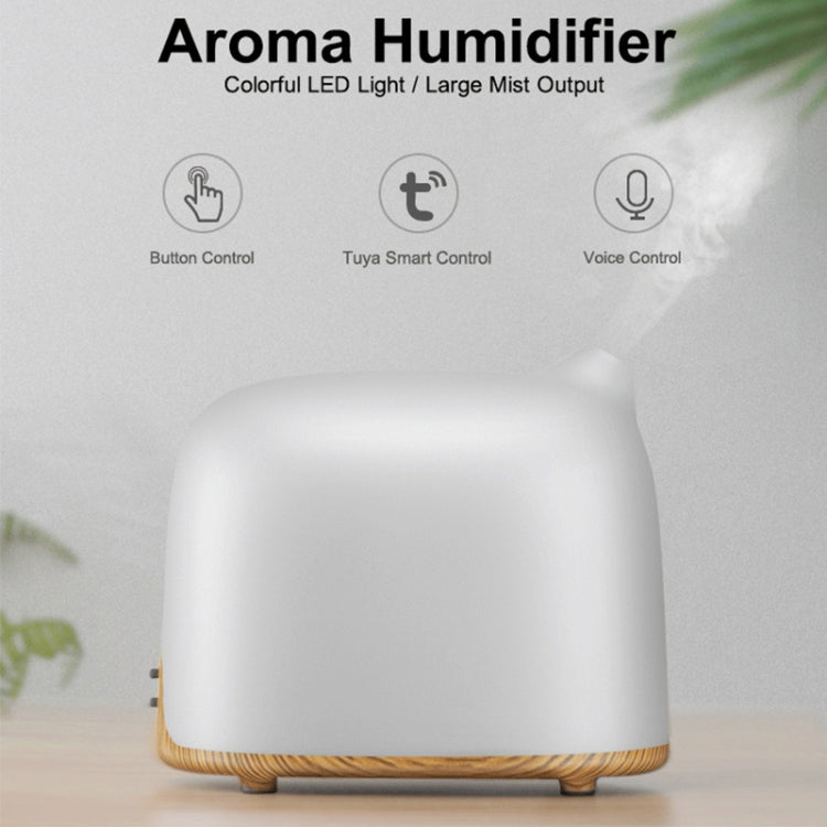 GX-02K Intelligent WIFI Wood-grain Air Humidifier Aromatherapy Essential Oil Diffuser Automatic Alcohol Sprayer, Light Wood Grain,