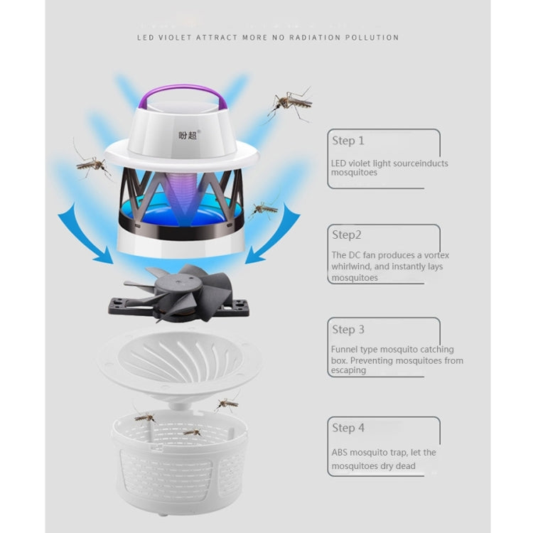 5W 6 LEDs USB Powered No Radiation Mute Photocatalyst 7-blade Fan Mosquito Killer Lamp