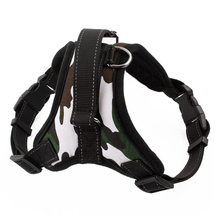 Fashion Nylon Breathable Pet Dogs Adjustable Harness Lead Leash Collar Belt with 3m Reflective Yarn, Size: S, Chest: 45-51cm, Neck: 40-48cm, Random Color Delivery