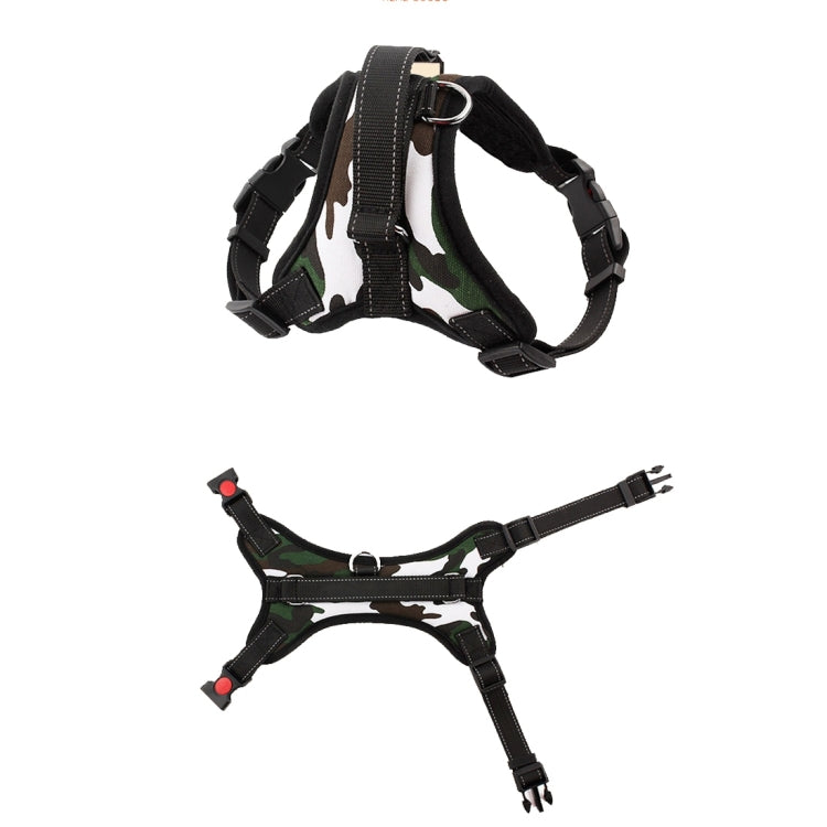 Fashion Nylon Breathable Pet Dogs Adjustable Harness Lead Leash Collar Belt with 3m Reflective Yarn, Size: S, Chest: 45-51cm, Neck: 40-48cm, Random Color Delivery