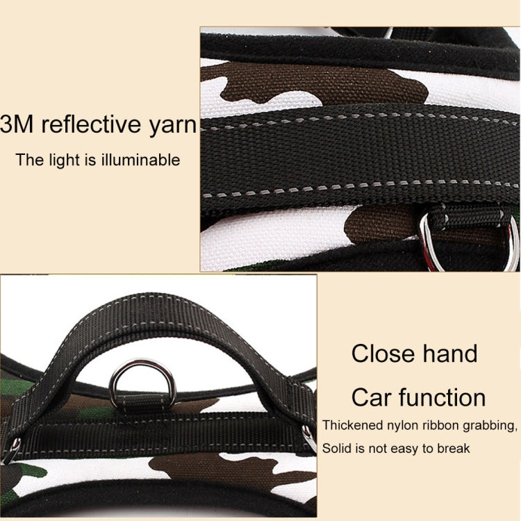 Fashion Nylon Breathable Pet Dogs Adjustable Harness Lead Leash Collar Belt with 3m Reflective Yarn, Size: S, Chest: 45-51cm, Neck: 40-48cm, Random Color Delivery