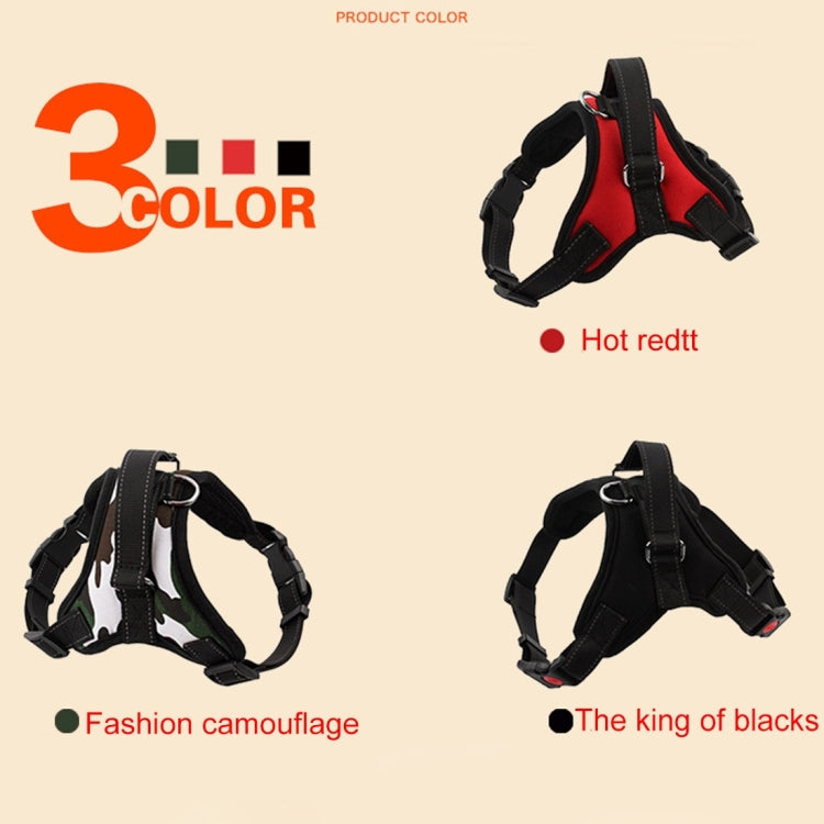 Fashion Nylon Breathable Pet Dogs Adjustable Harness Lead Leash Collar Belt with 3m Reflective Yarn, Size: S, Chest: 45-51cm, Neck: 40-48cm, Random Color Delivery