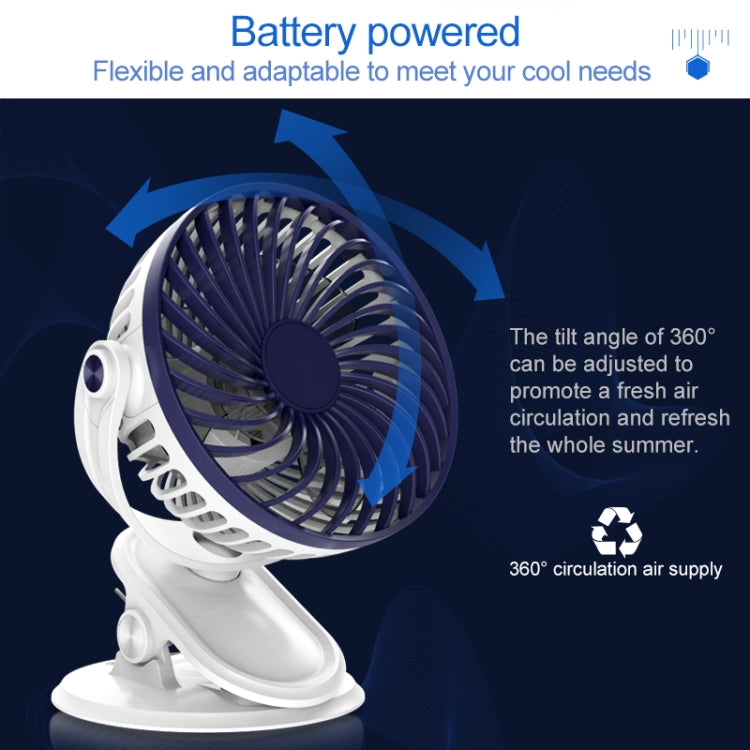 OCUBE D601 4W USB Charging Portable Desktop Fan Clip Fan,  with 3 Speed Control
