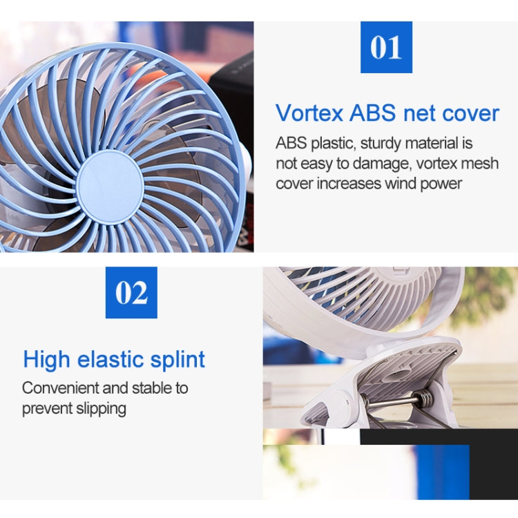 OCUBE D601 4W USB Charging Portable Desktop Fan Clip Fan,  with 3 Speed Control