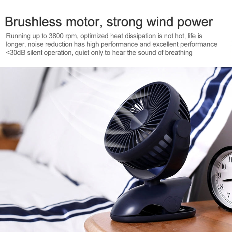 OCUBE D603 4W USB Charging Portable Desktop Fan Clip Fan,  with 4 Speed Control (Sapphire Blue)