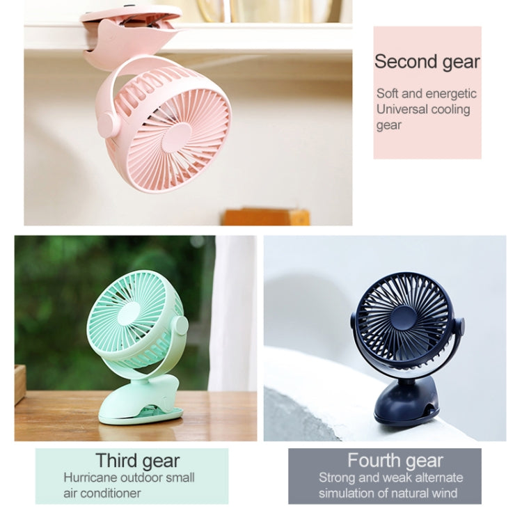 OCUBE D603 4W USB Charging Portable Desktop Fan Clip Fan,  with 4 Speed Control (Sapphire Blue)