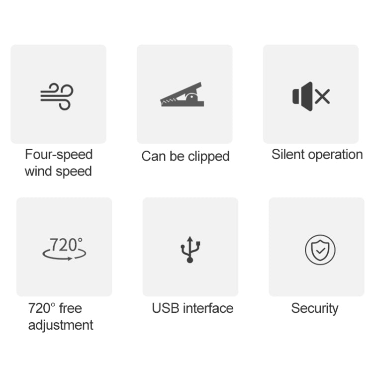 OCUBE D603 4W USB Charging Portable Desktop Fan Clip Fan,  with 4 Speed Control (Sapphire Blue)