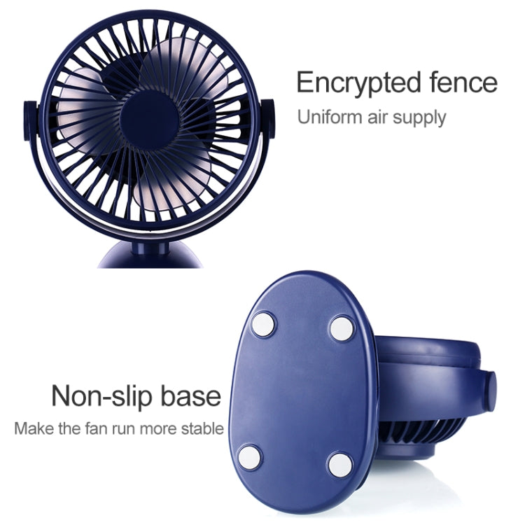 OCUBE D603 4W USB Charging Portable Desktop Fan Clip Fan,  with 4 Speed Control (Sapphire Blue)
