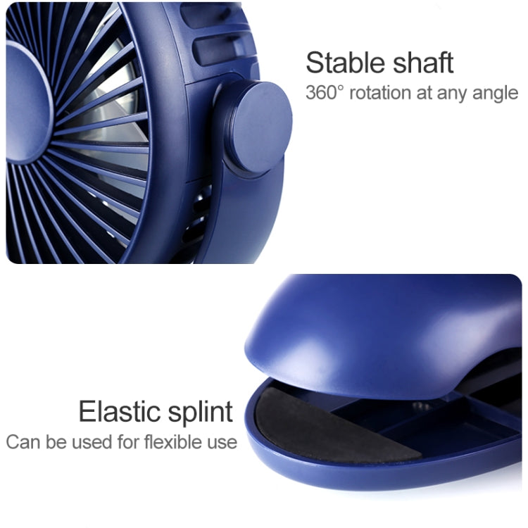 OCUBE D603 4W USB Charging Portable Desktop Fan Clip Fan,  with 4 Speed Control (Sapphire Blue)