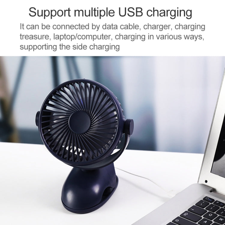 OCUBE D603 4W USB Charging Portable Desktop Fan Clip Fan,  with 4 Speed Control (Sapphire Blue)