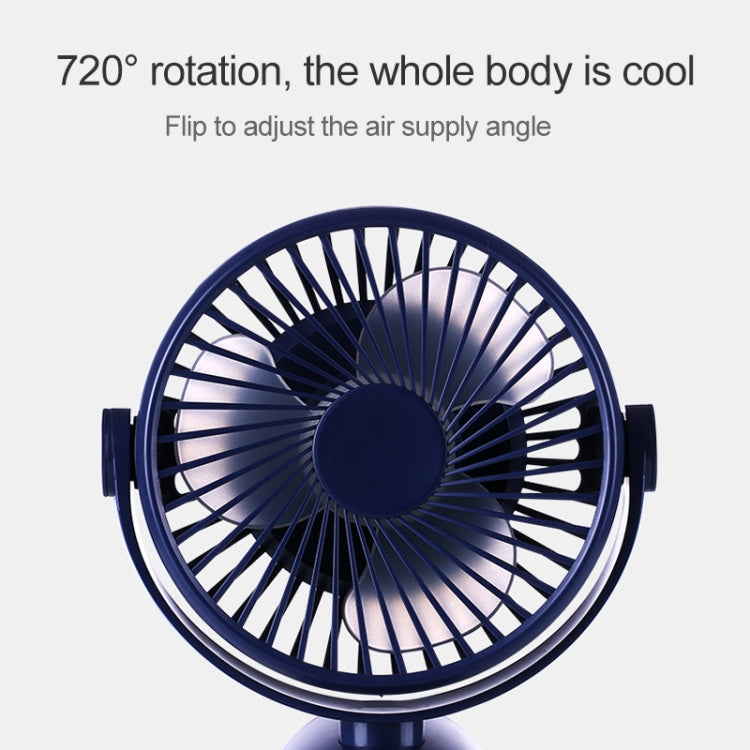 OCUBE D603 4W USB Charging Portable Desktop Fan Clip Fan,  with 4 Speed Control (Sapphire Blue)