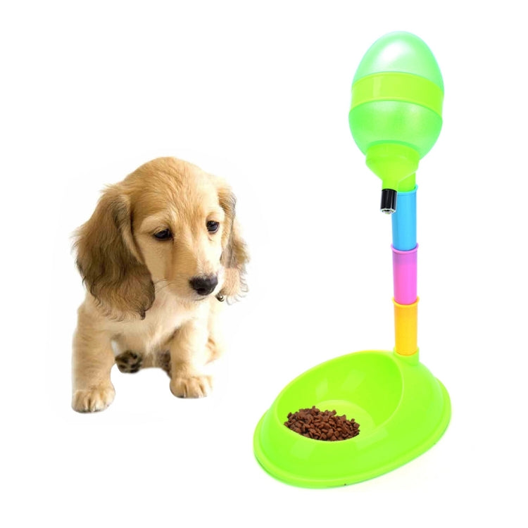 Pet Supplies Pet Dog Cat 2 in 1 Automatic Feeding & Watering Vertical Adjustable Rod Pet Water Food Feeder,Capacity: 600ML