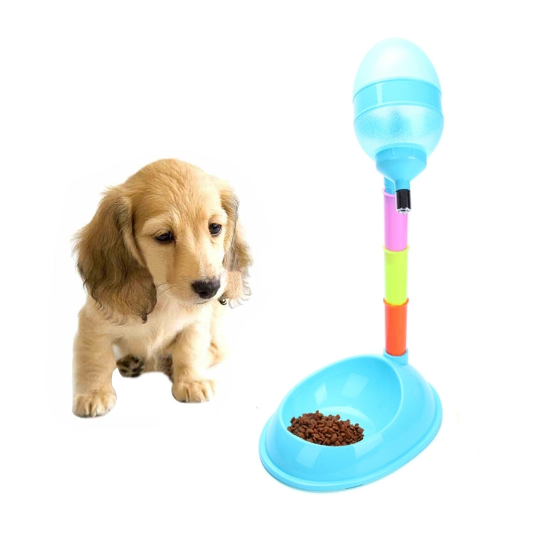 Pet Supplies Pet Dog Cat 2 in 1 Automatic Feeding & Watering Vertical Adjustable Rod Pet Water Food Feeder,Capacity: 600ML