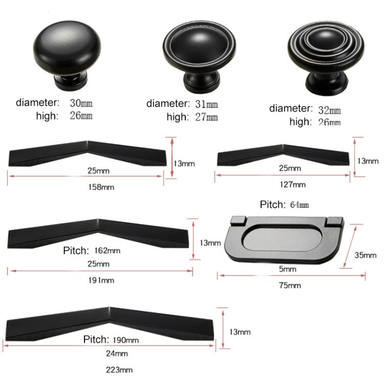 20 PCS 4203C Simple Cabinet Door Handle Drawer Wardrobe Handle (Black)