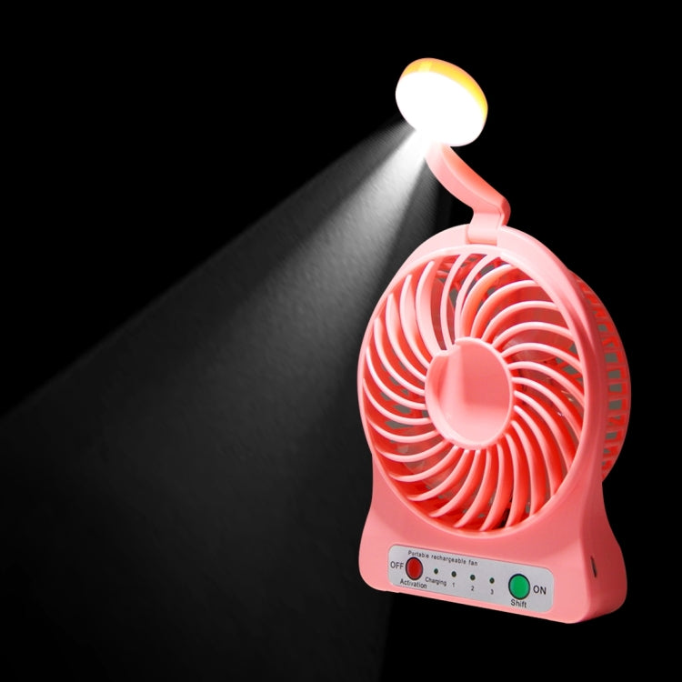 Multi-function Portable Rechargeable Low Noise Mini USB Fan with LED Light & 3 Level Adjustable Wind Speed