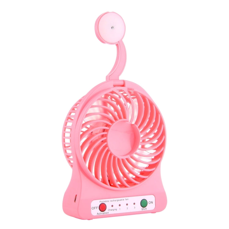 Multi-function Portable Rechargeable Low Noise Mini USB Fan with LED Light & 3 Level Adjustable Wind Speed