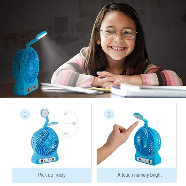 Multi-function Portable Rechargeable Low Noise Mini USB Fan with LED Light & 3 Level Adjustable Wind Speed