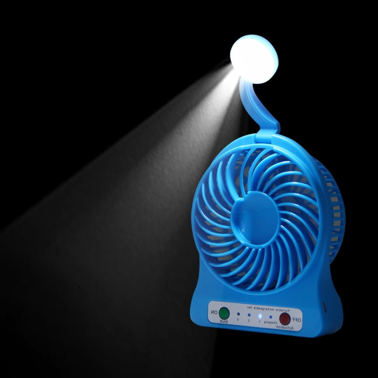 Multi-function Portable Rechargeable Low Noise Mini USB Fan with LED Light & 3 Level Adjustable Wind Speed