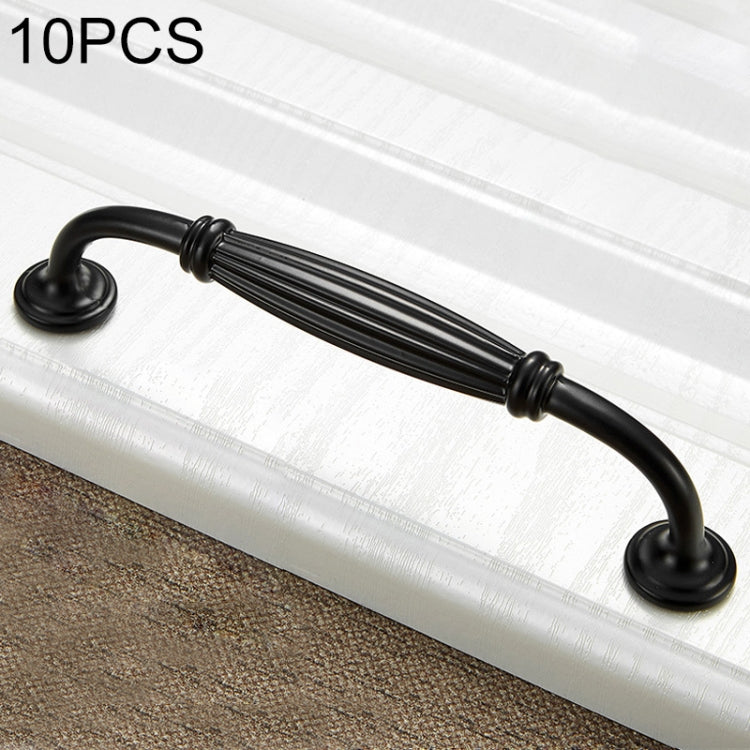 10 PCS 6064C-128 Simple Cabinet Door Handle Drawer Wardrobe Handle (Black)