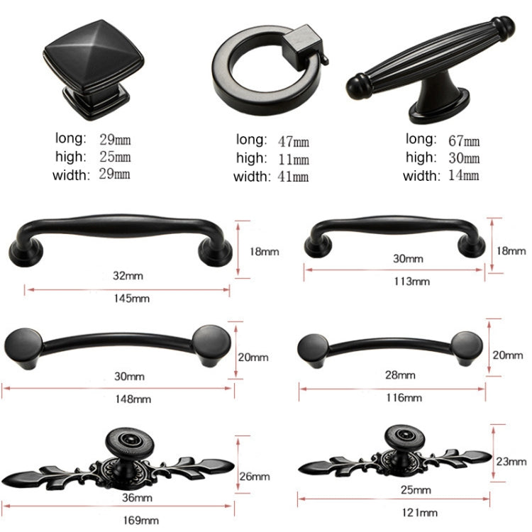 20 PCS 6064C Simple Cabinet Door Handle Drawer Wardrobe Handle (Black)