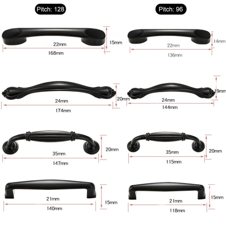 20 PCS 6227C Simple Cabinet Door Handle Drawer Wardrobe Handle (Black)