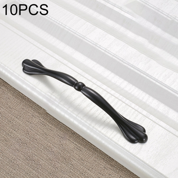 10 PCS 6555C-128 Simple Cabinet Door Handle Drawer Wardrobe Handle (Black)