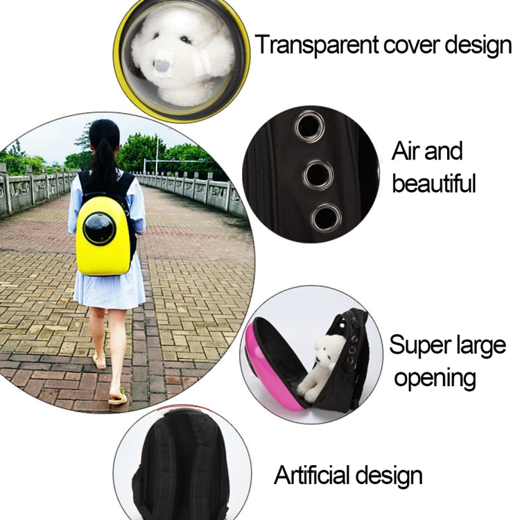 Space Capsule Carrier Breathable Pet Backpack Travel Portable Pet Bag for Cat / Dog and other Pets, Size:32*29*42cm(Yellow)