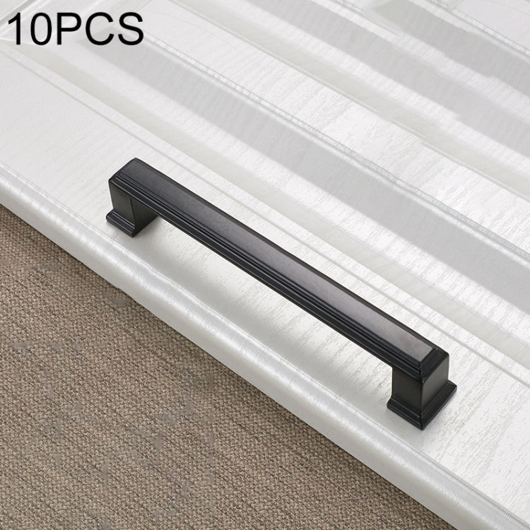 10 PCS 6609C-128 Simple Cabinet Door Handle Drawer Wardrobe Handle (Black)