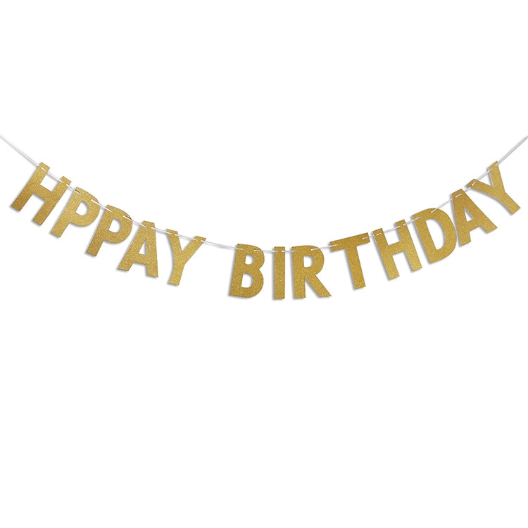 HAPPY BIRTHDAY Party Decoration Banner Glitter Powder Craft Paper Hanging Banners
