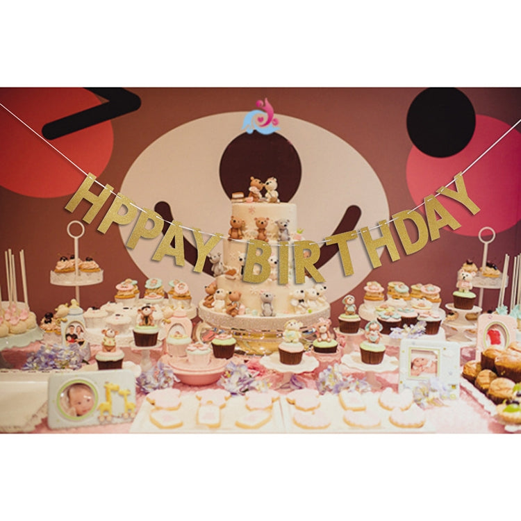 HAPPY BIRTHDAY Party Decoration Banner Glitter Powder Craft Paper Hanging Banners