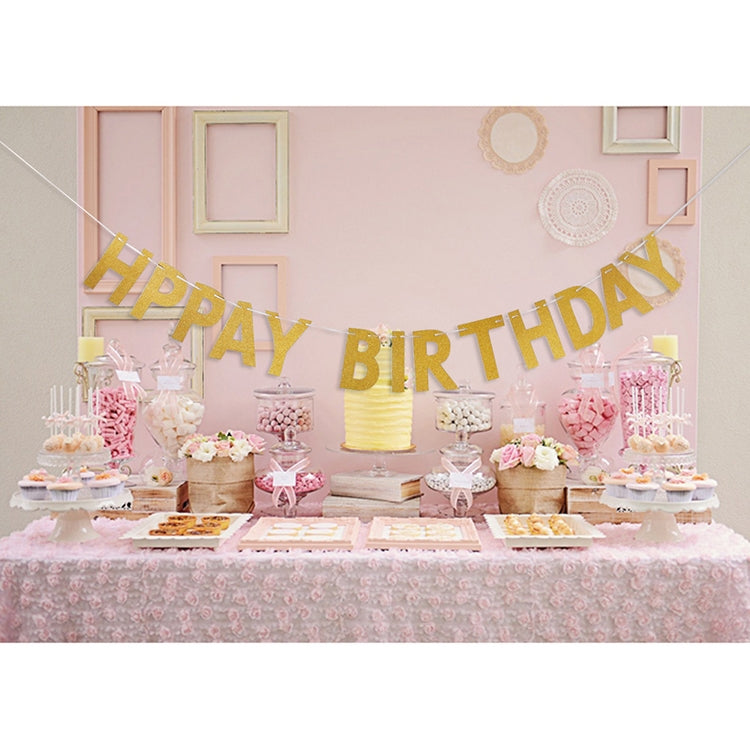 HAPPY BIRTHDAY Party Decoration Banner Glitter Powder Craft Paper Hanging Banners