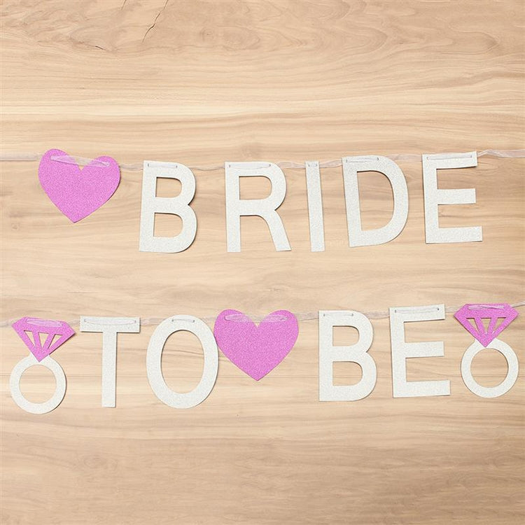 BRIDE TO BE Glitter Powder Letters Banners Wedding Decoration Banners