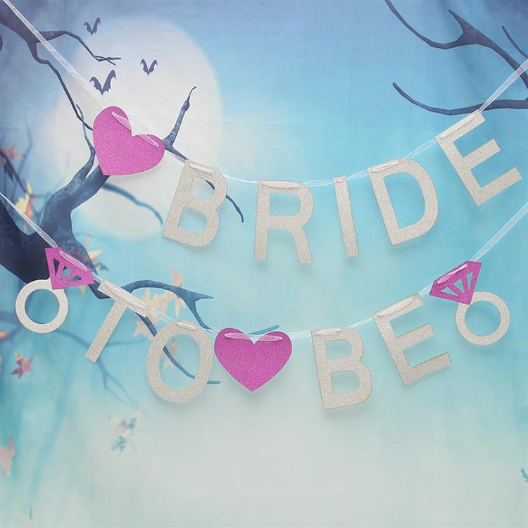BRIDE TO BE Glitter Powder Letters Banners Wedding Decoration Banners