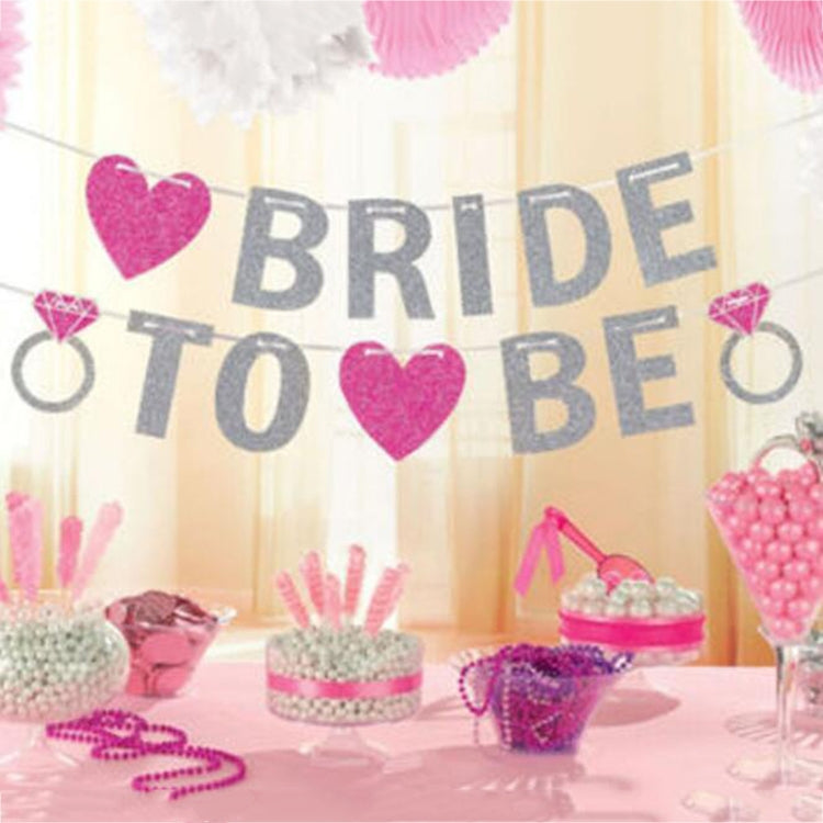 BRIDE TO BE Glitter Powder Letters Banners Wedding Decoration Banners