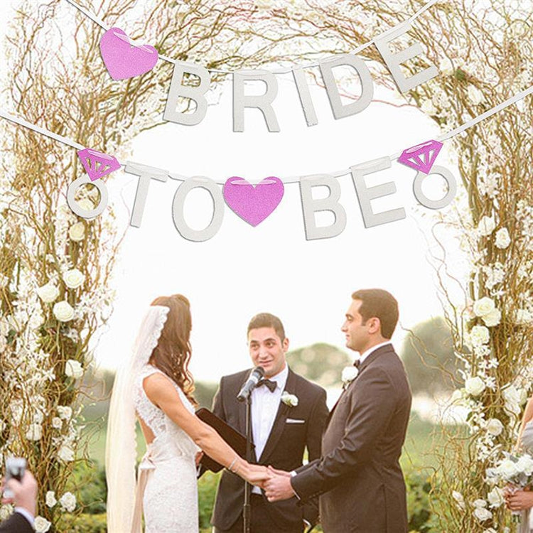BRIDE TO BE Glitter Powder Letters Banners Wedding Decoration Banners