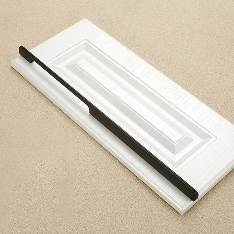 2049-1000 Drawer Cabinet Door Aluminum Alloy Handle Straight Door Handle (Black)