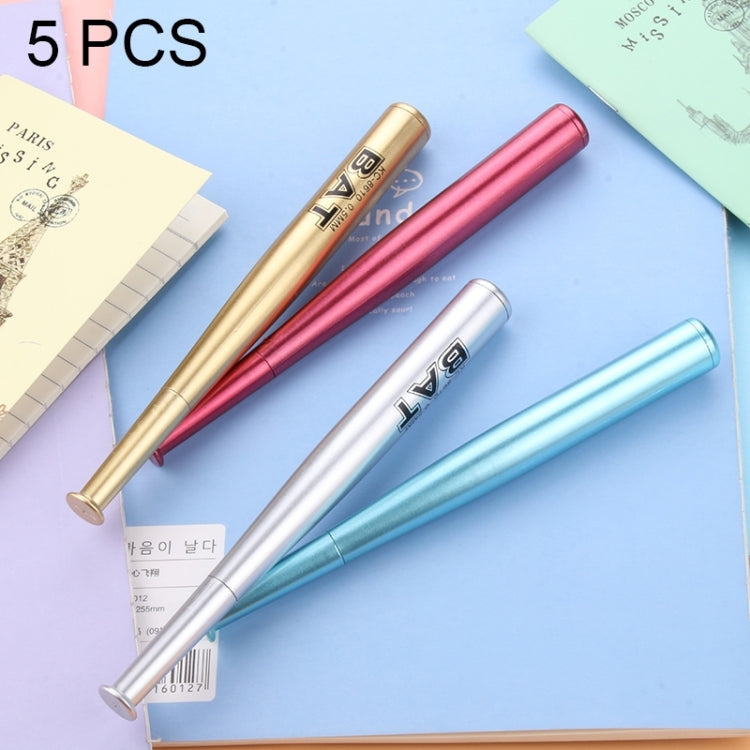 5 PCS Japanese Style Creative Stationery Mini Baseball Shape Black Gel Pen Signing Pen Stationery Office Supplies,Random Color Delivery