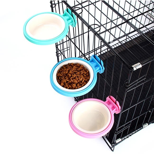 Colorful Fixed Style Suspensibility Detachable Dogs Pet Bowls, Bowl Size: S, 10*3.0*3.0 cm
