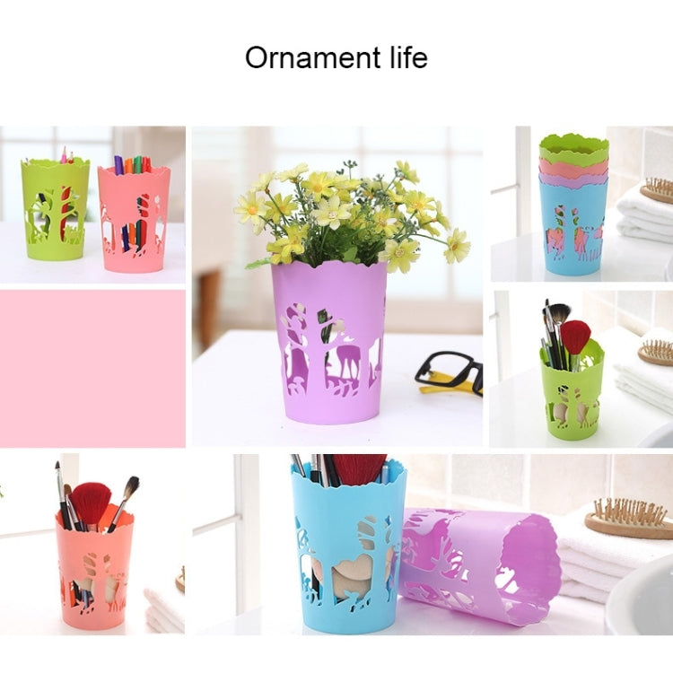 Creative Life Forest Fawn Hollow Pattern Plastic Desktop Ornament Storage Bucket