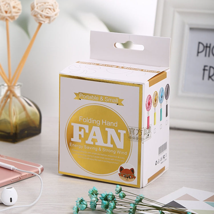 SEMA Portable USB Rechargeable 3 Speeds Folding Cooling Handheld Personal Fan with LED Light(Pink)